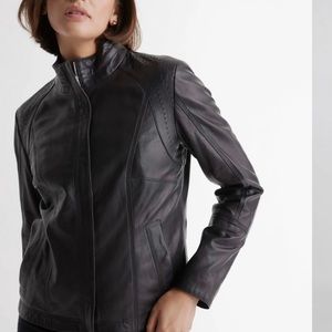 Leather Stand-Collar Jacket